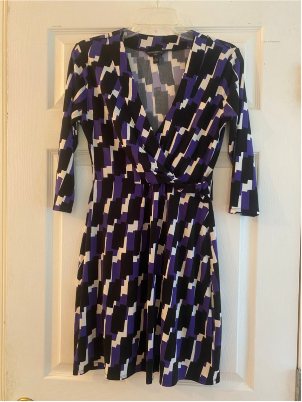 Women's Banana Republic Petite PS Wrap Dress in Black and Purple